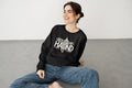 "F4T1M4" Modern Hamsa Hand – Mystical Graphic Crewneck Sweatshirt