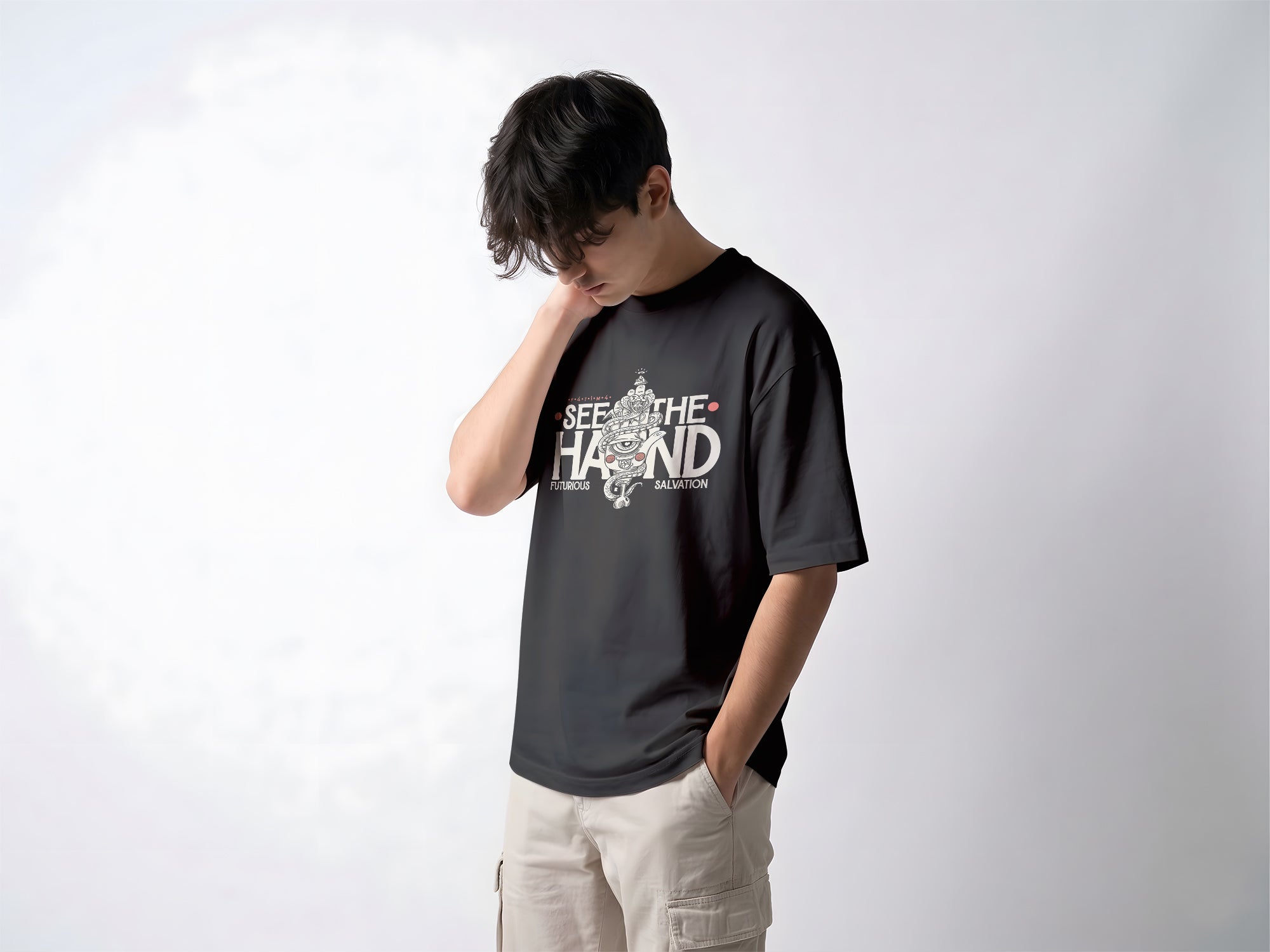 "F4T1M4" Modern Hamsa - Streetwear Tee