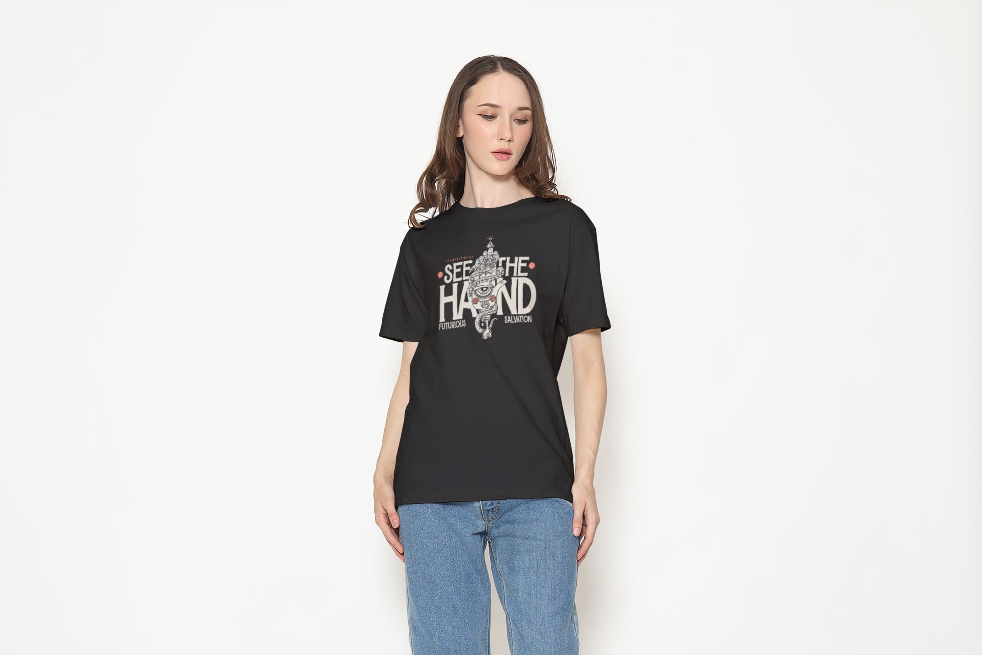 "F4T1M4" Modern Hamsa - Streetwear Tee