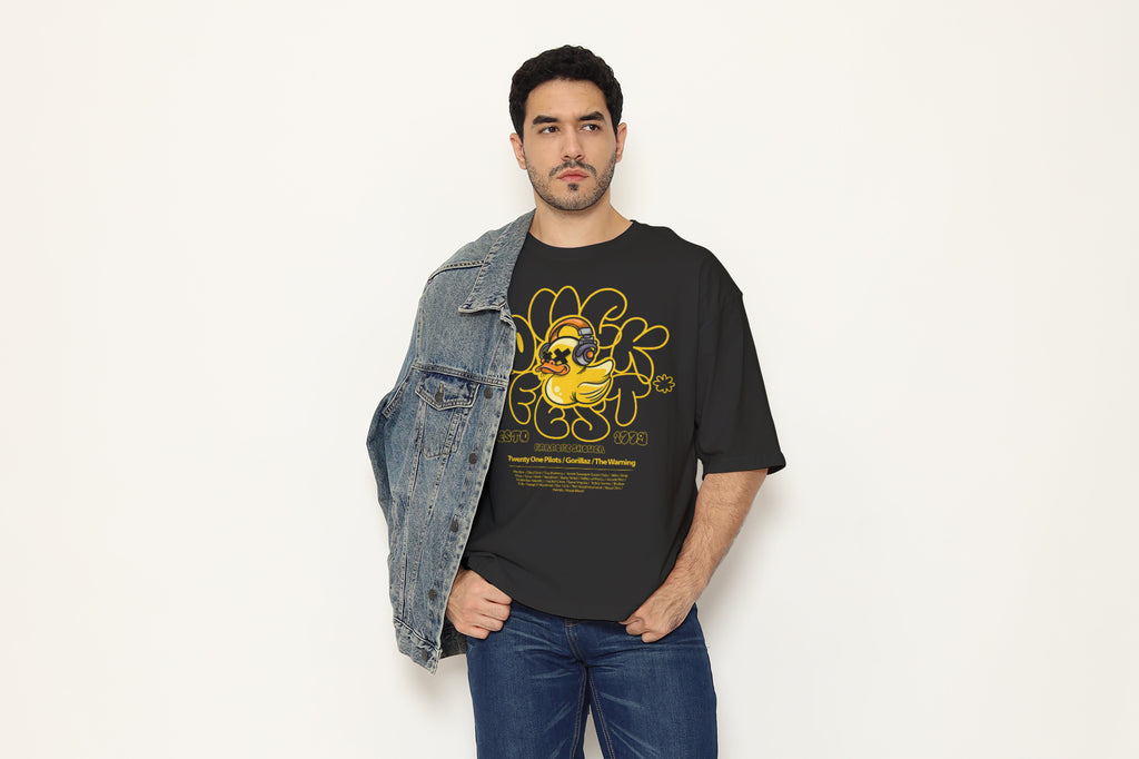 "Duck Fest" Music Lineup - Vintage Indie Band Graphic Tee