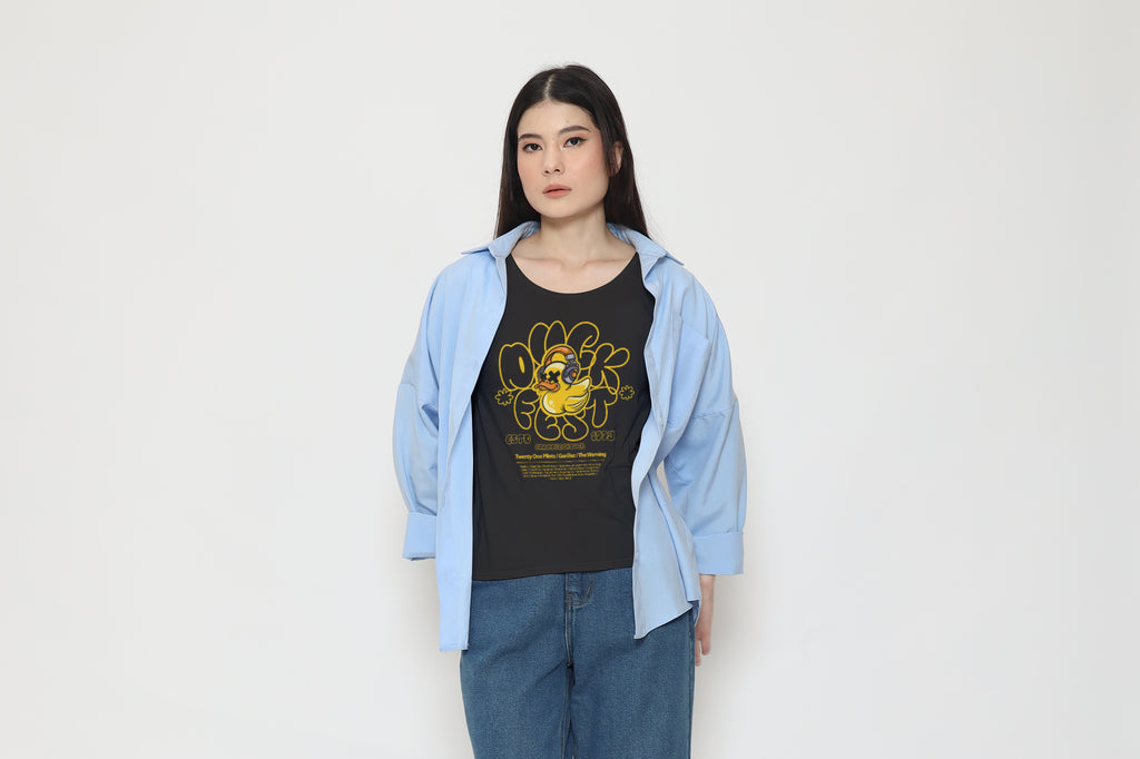 "Duck Fest" Music Lineup - Vintage Indie Band Graphic Tee