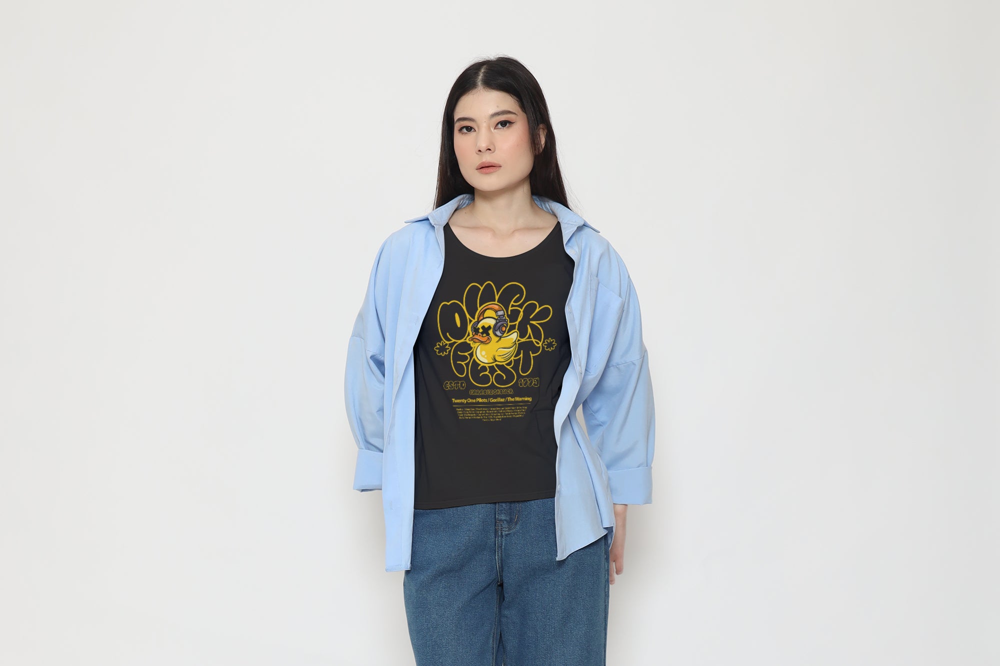 "Duck Fest" Music Lineup - Vintage Indie Band Graphic Tee